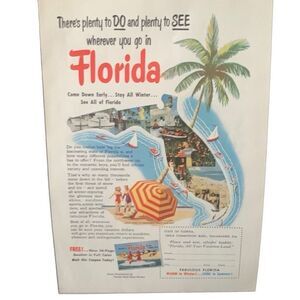 Vintage 1952 Florida Stay All Winter As Advertisement